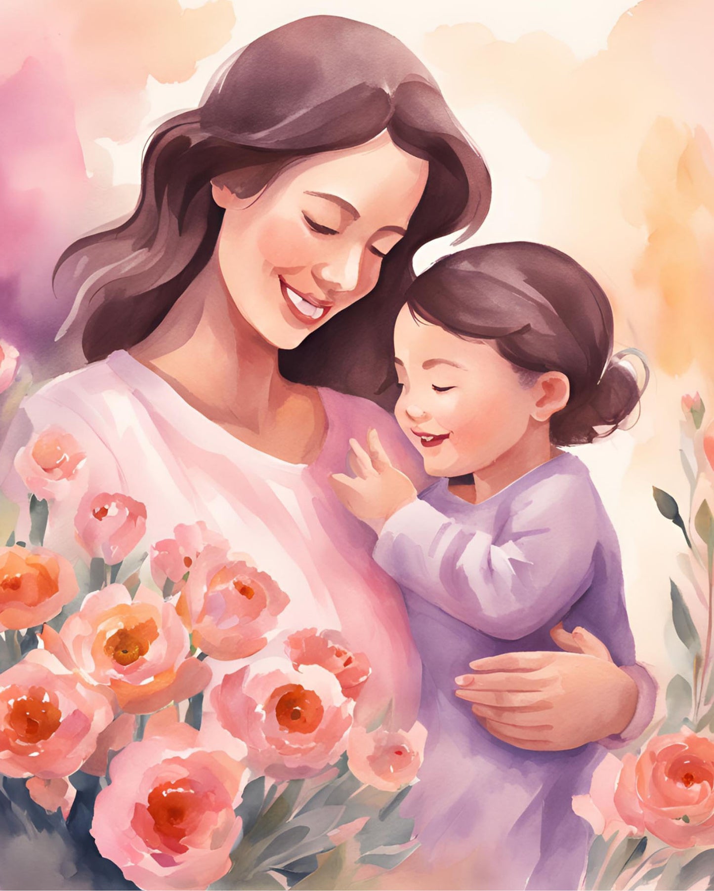 Alles Gute zum Muttertag - Malen nach Zahlen