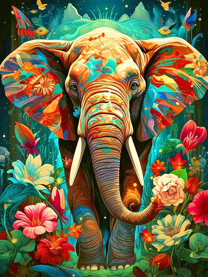 Farbenfroher Elefant - Diamond Painting
