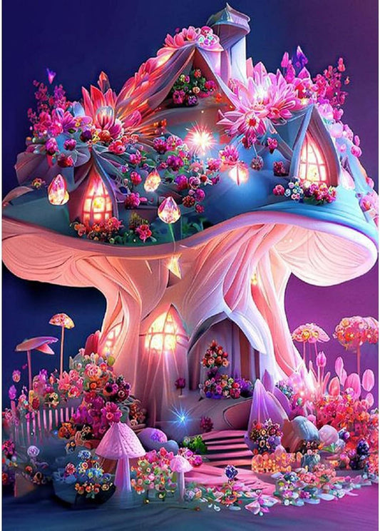 Feenhaus im Riesenpilz - Diamond Painting