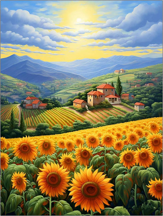 Toskanische Weinberge - Diamond Painting